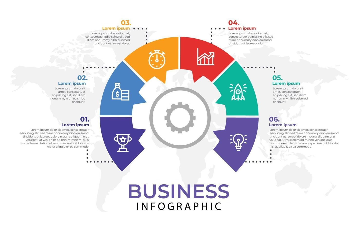 modelo de elemento de infográfico de negócios, modelo de processo de etapa vetor