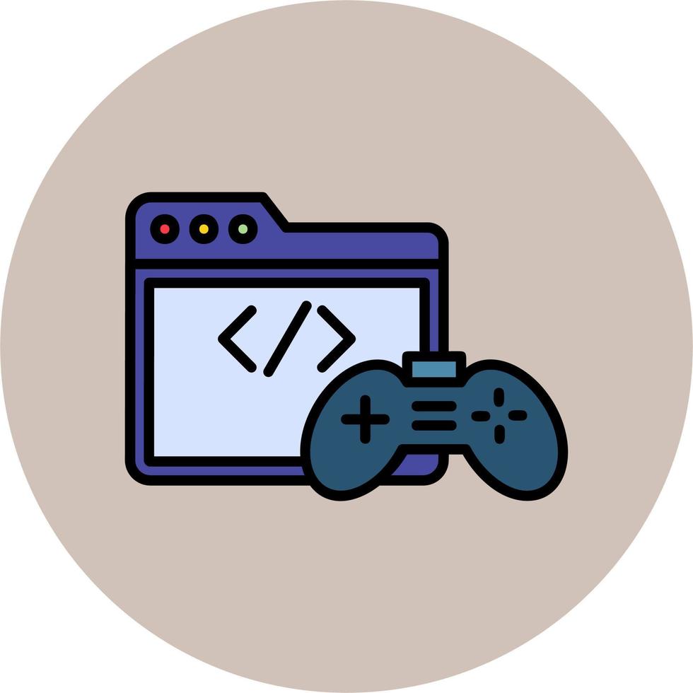 ícone de vetor de desenvolvimento de jogos