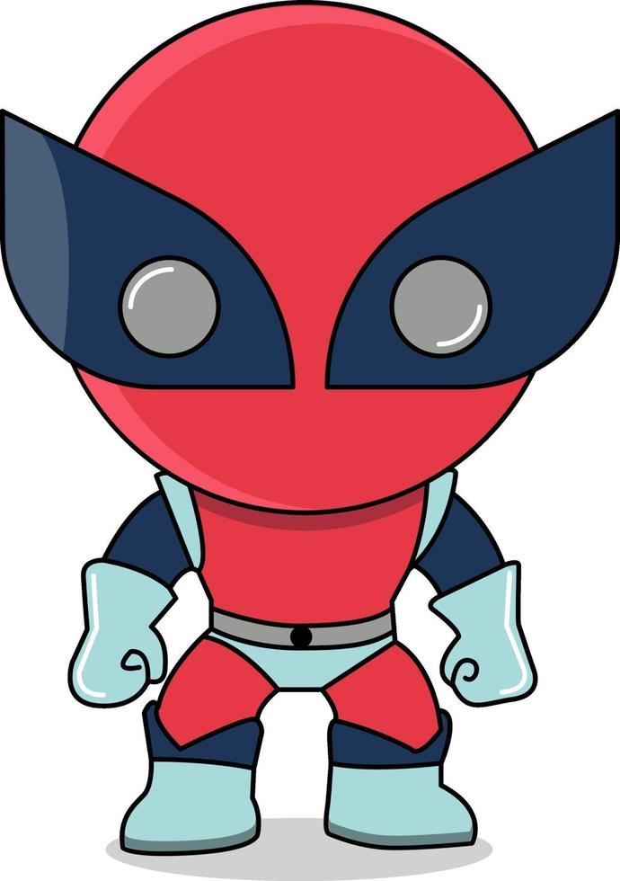 super-herói fofo em traje vermelho e azul, perfeito para projeto de design vetor