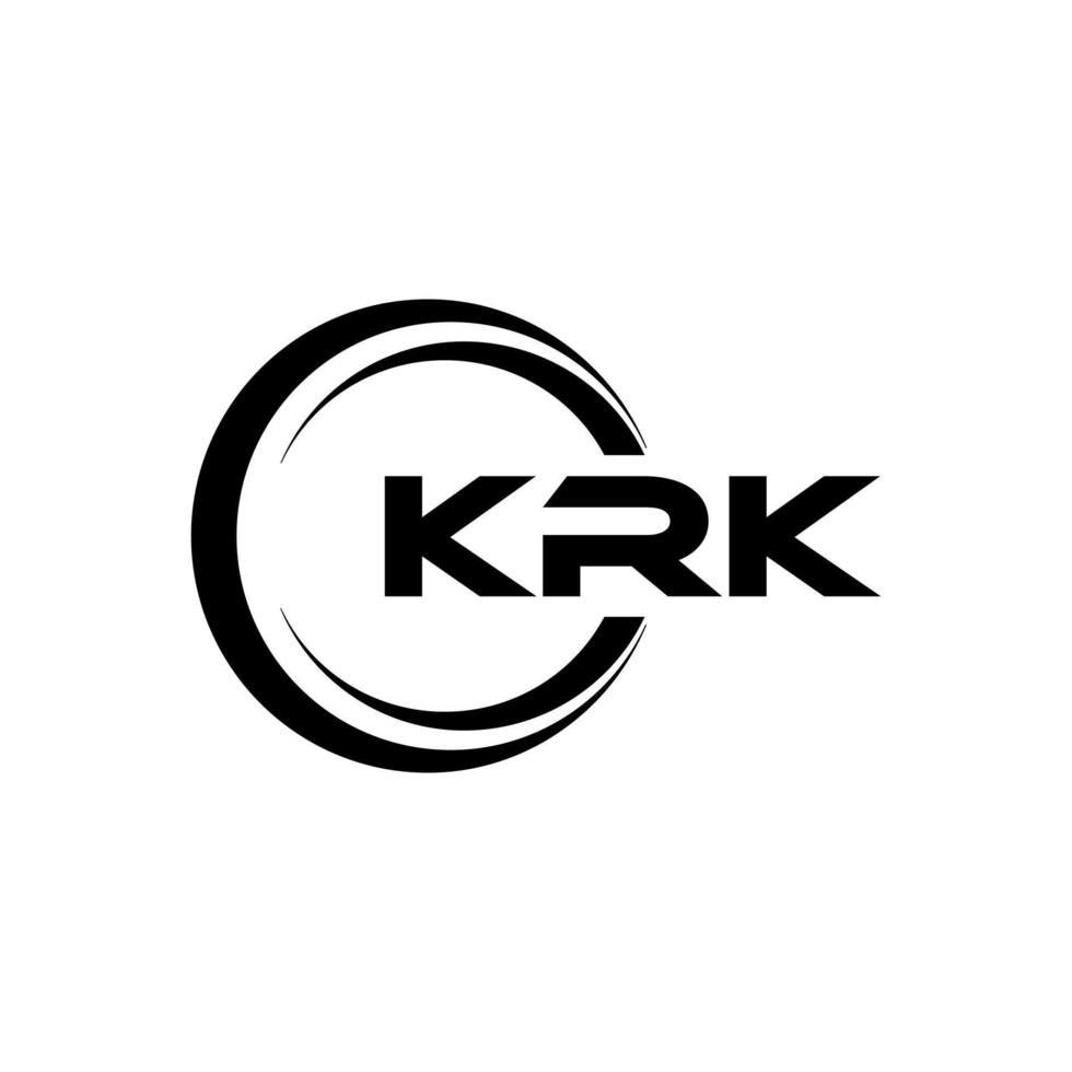 krk carta logotipo Projeto dentro ilustração. vetor logotipo, caligrafia desenhos para logotipo, poster, convite, etc.
