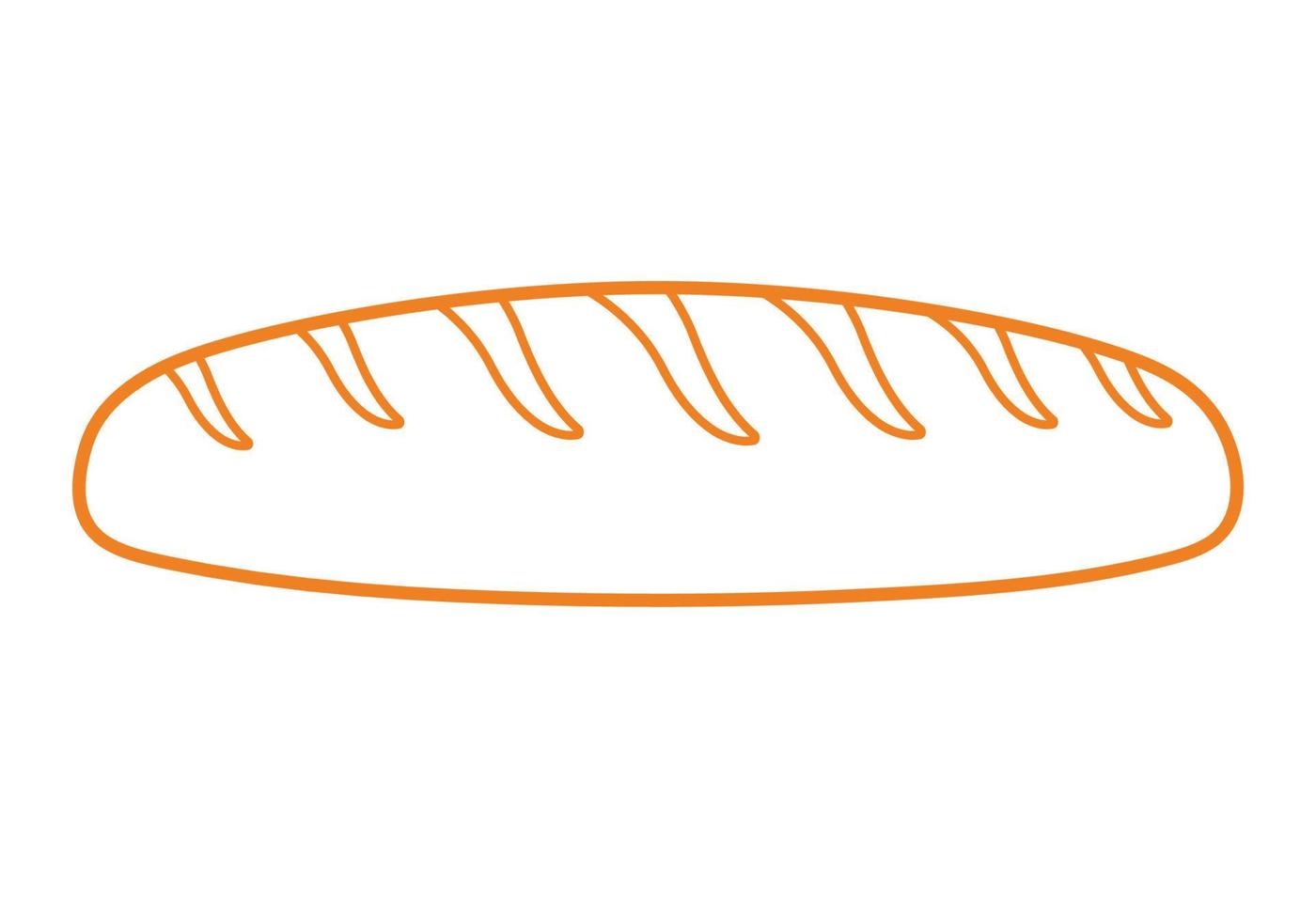 baguete linha ícone vetor ilustração para francês pão rabisco