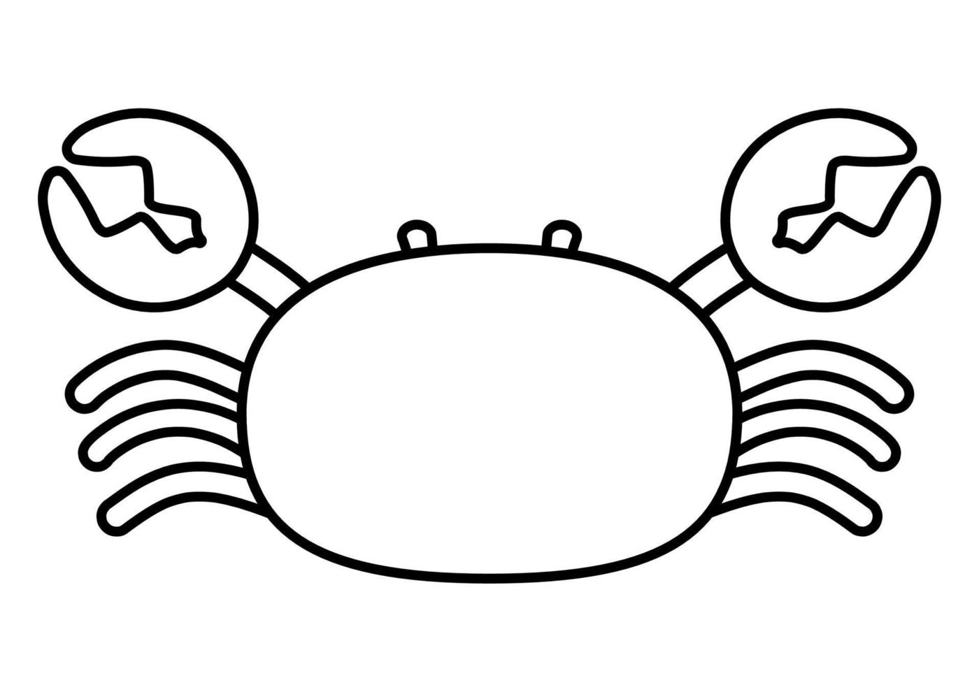 Preto linha caranguejo ícone dentro desenho animado animado vetor ilustração