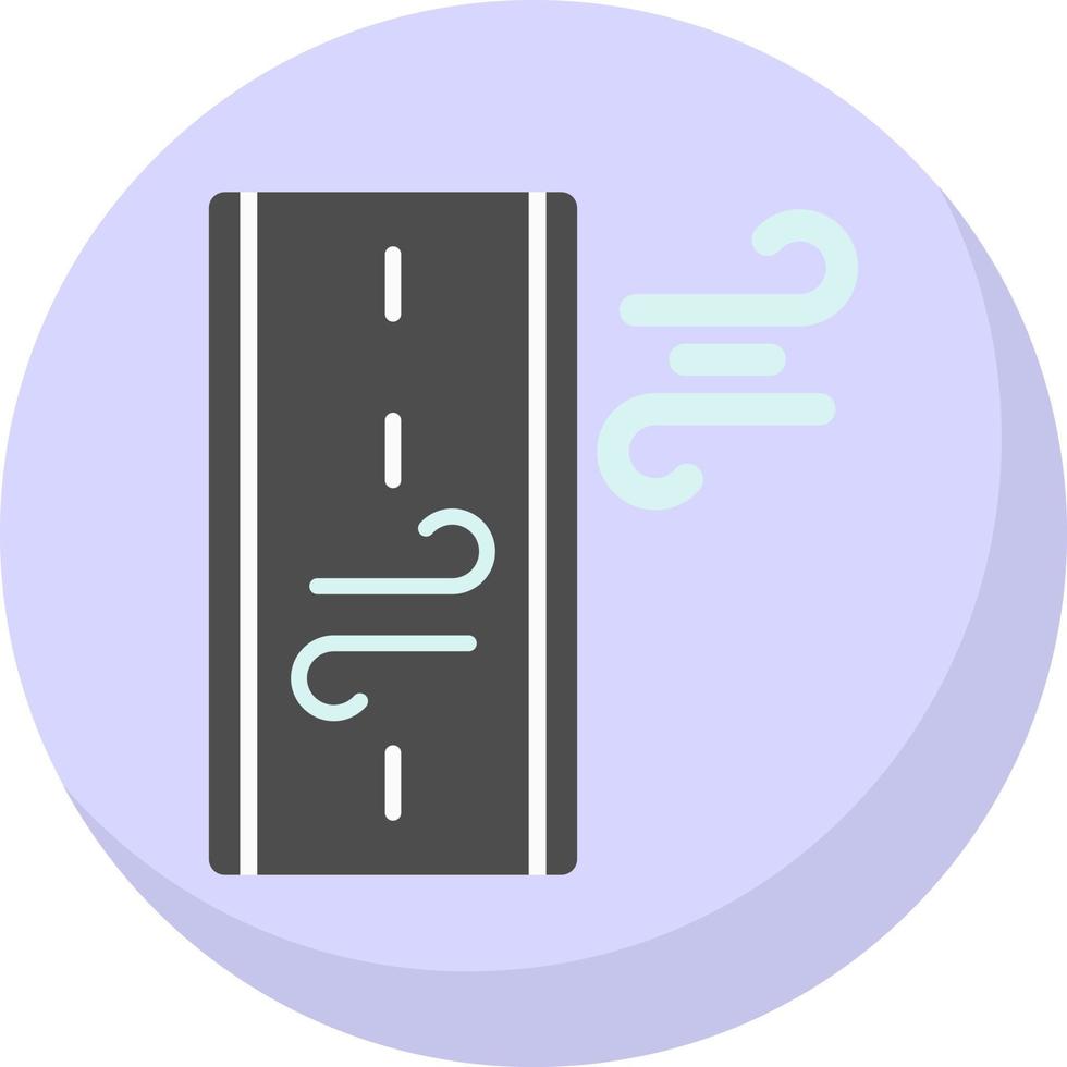 design de ícone de vetor de estrada ventosa