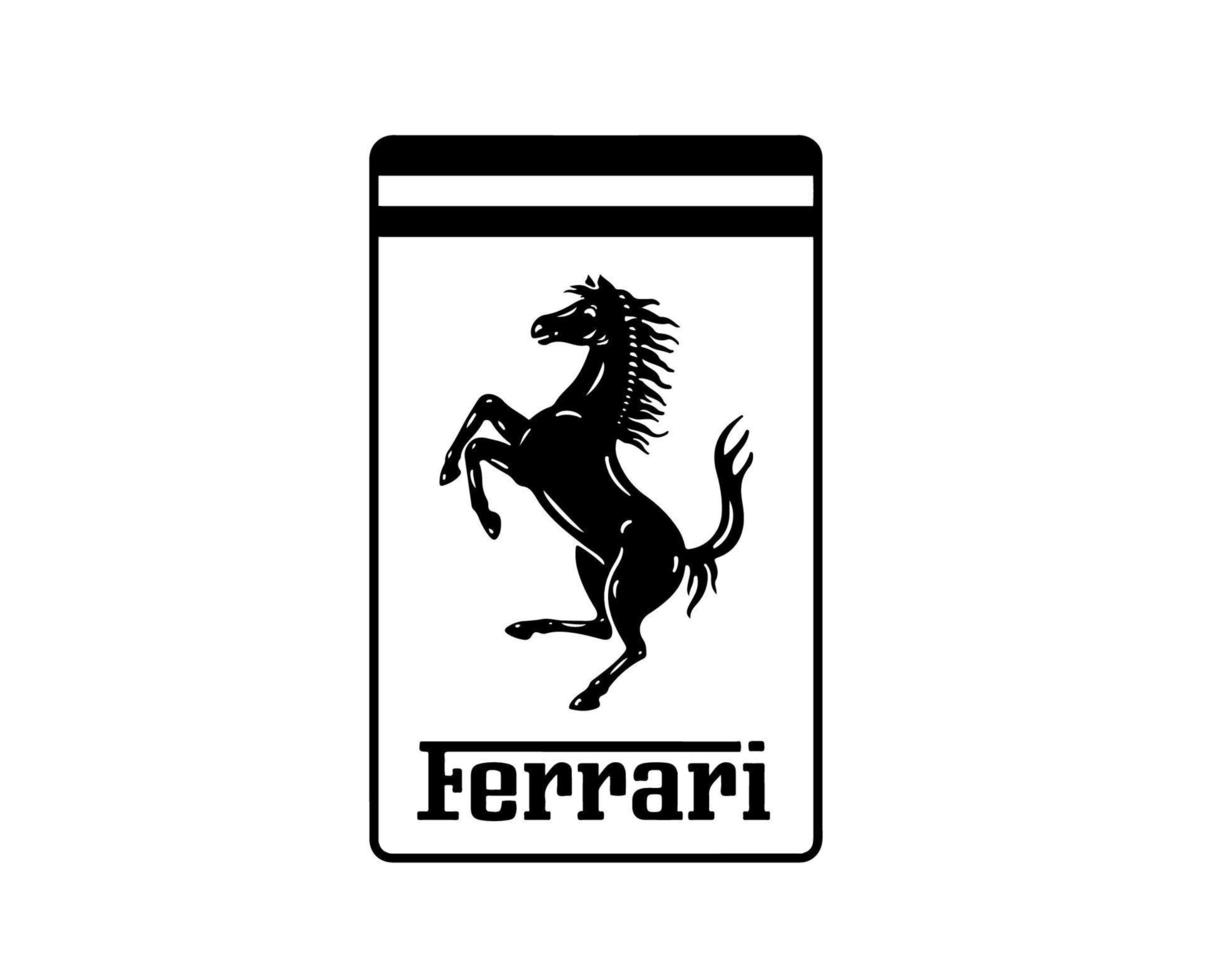 Ferrari marca logotipo símbolo Preto Projeto italiano carro automóvel vetor ilustração