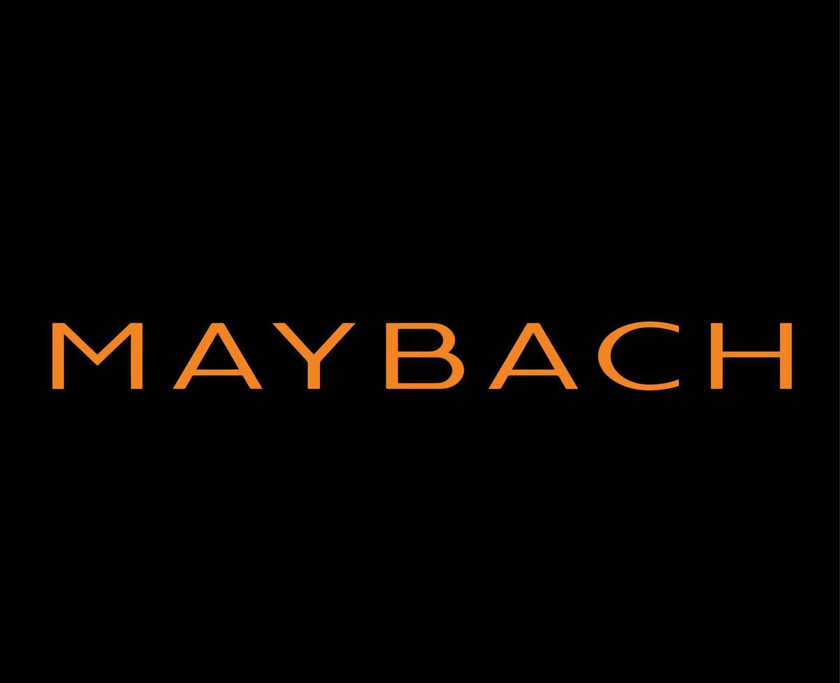 maybach marca logotipo carro símbolo laranja nome Projeto alemão automóvel vetor ilustração com Preto fundo