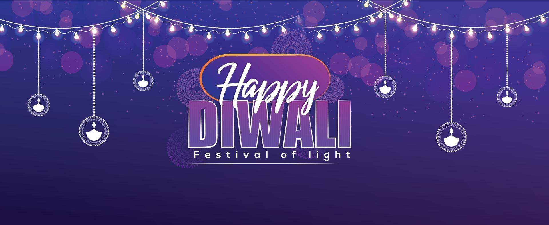feliz festival de diwali de faixa de celebração vetor