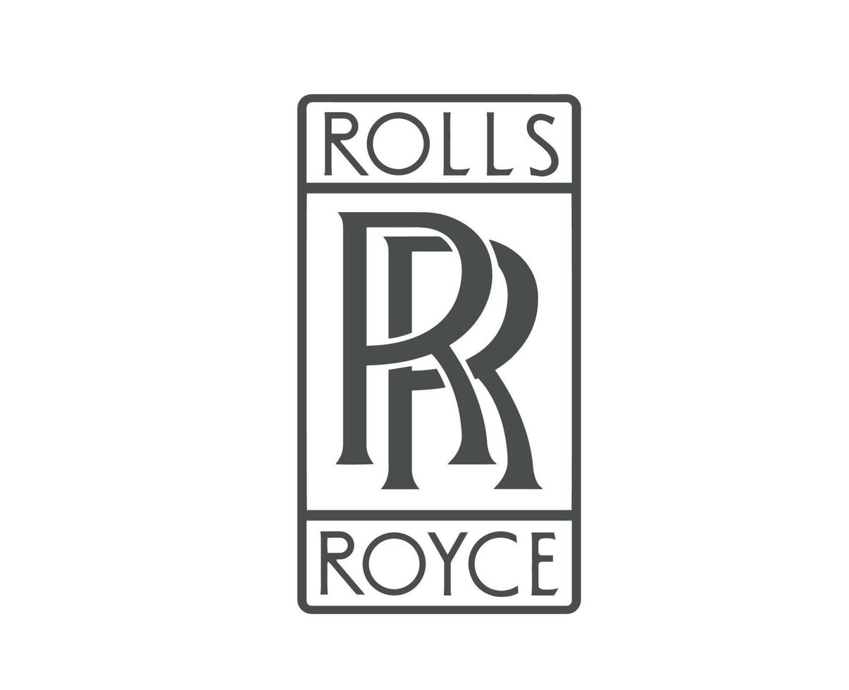 rolos Royce marca logotipo símbolo cinzento Projeto britânico carro automóvel vetor ilustração