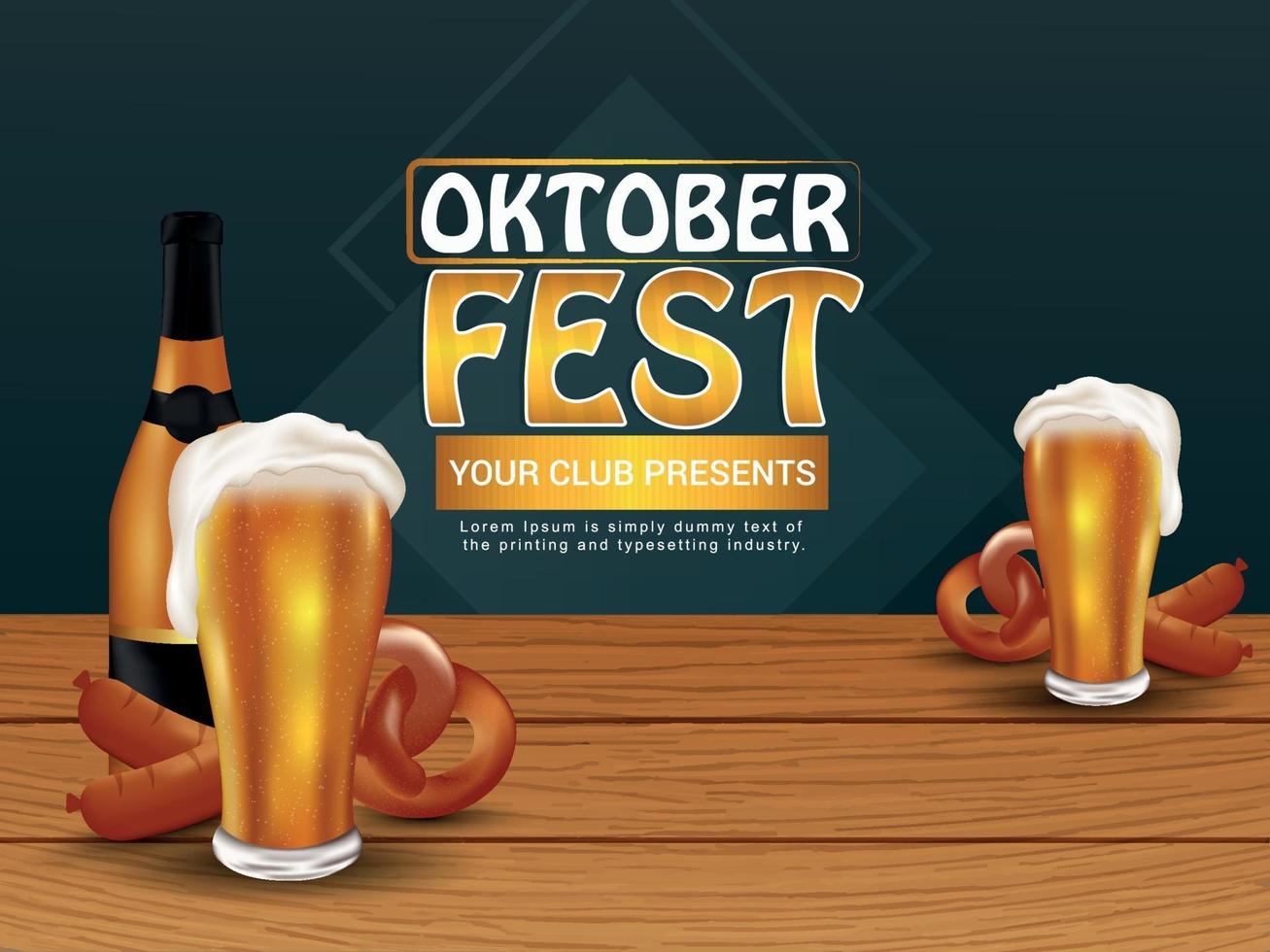 design de cartaz para oktoberfest anual vetor