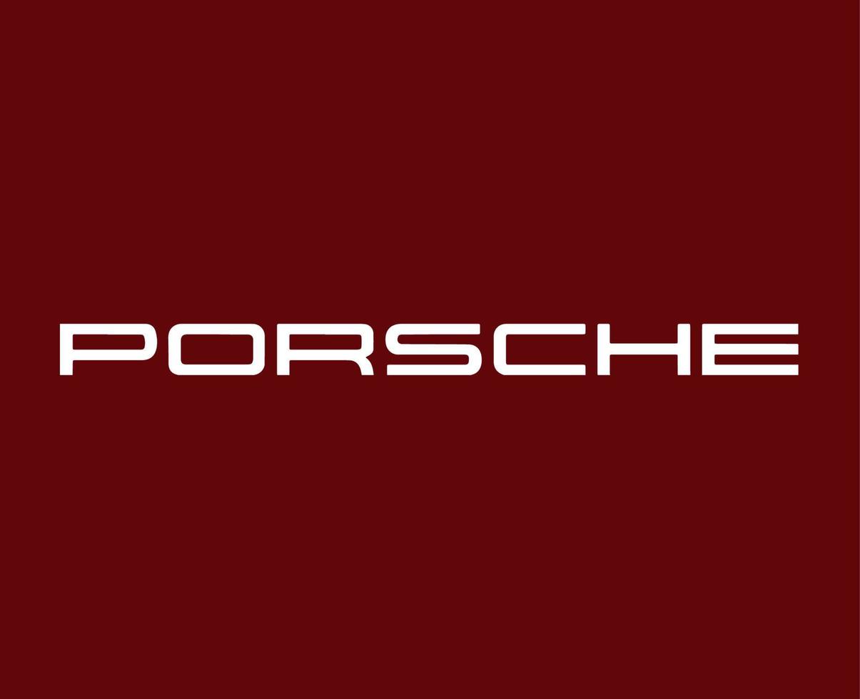 Porsche logotipo marca carro símbolo nome branco Projeto alemão automóvel vetor ilustração com vermelho fundo