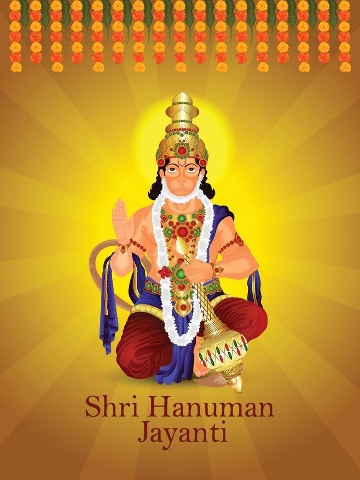 fundo de celebração de shri hanuman jayanti vetor