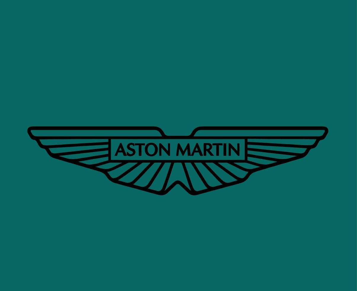 surpreender Martin marca logotipo símbolo Preto Projeto britânico carros automóvel vetor ilustração com verde fundo