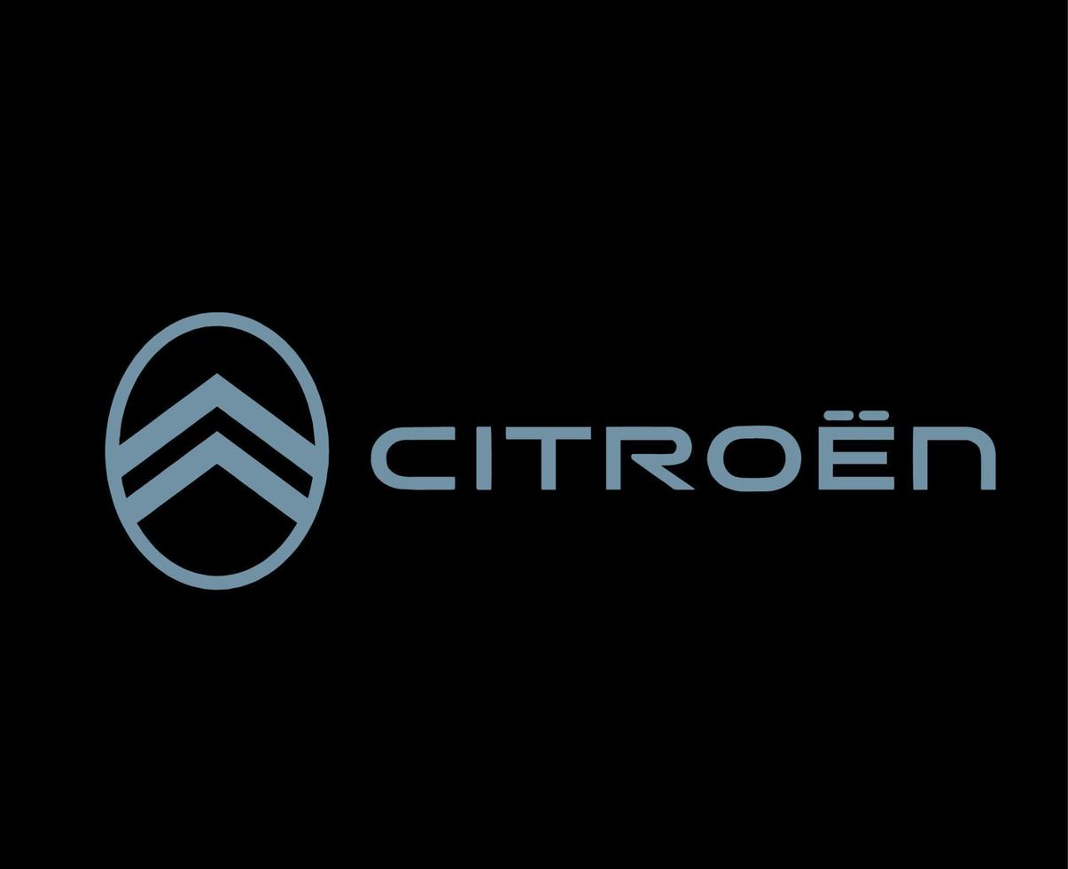 Citroen marca Novo logotipo carro símbolo com nome Projeto francês automóvel vetor ilustração com Preto fundo