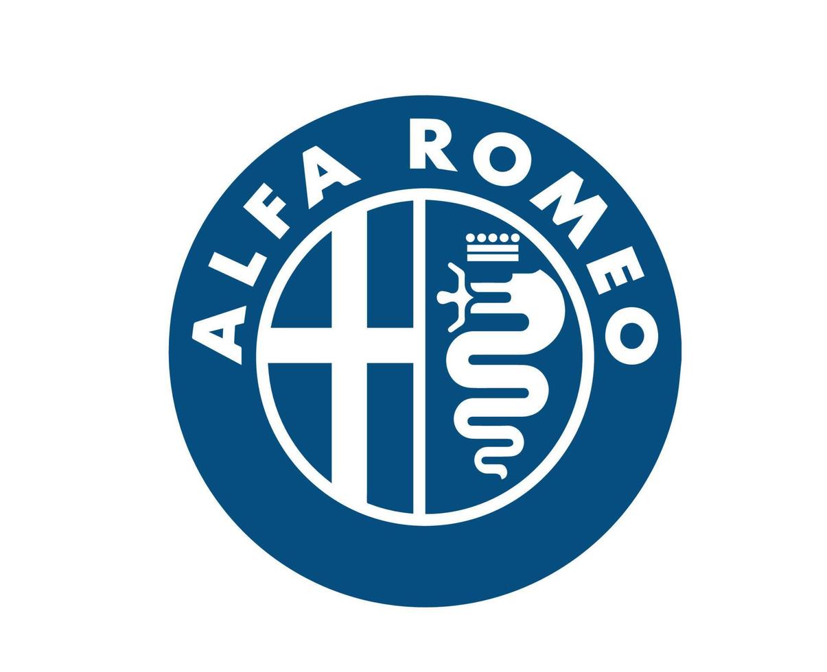 alfa Romeu marca logotipo símbolo azul Projeto italiano carros automóvel vetor ilustração