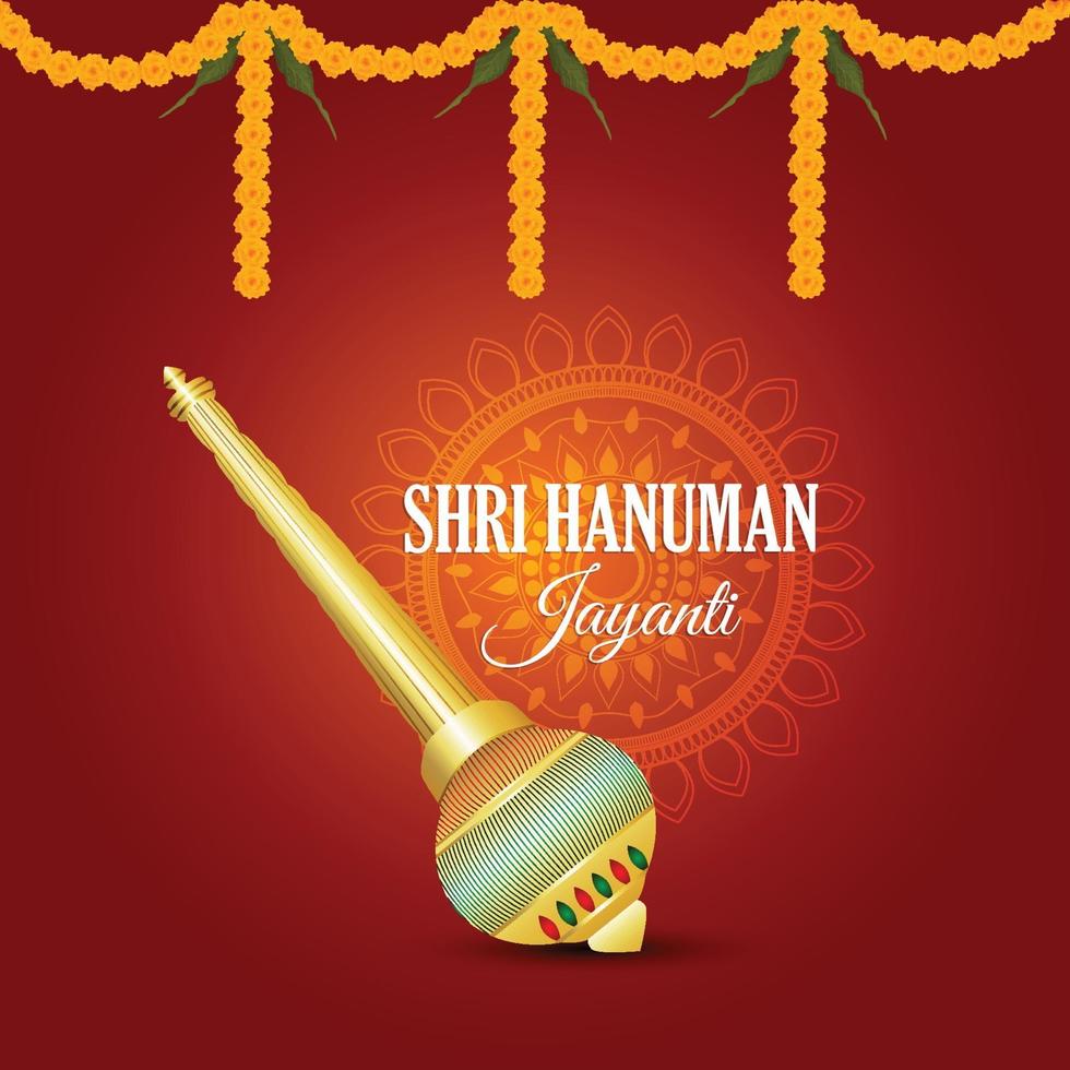 cartão comemorativo hanuman jayanti e plano de fundo vetor