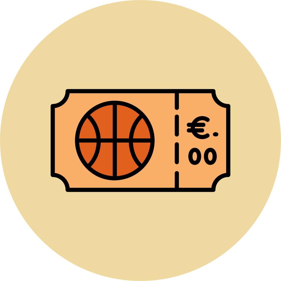 basquetebol bilhete vetor ícone