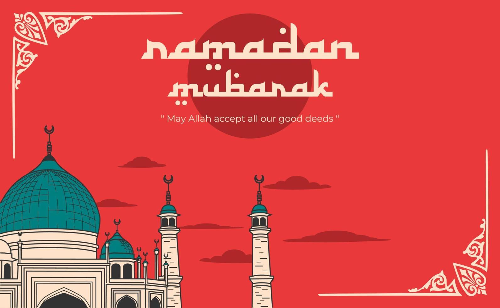 Ramadã Mubarak celebração fundo vetor ilustração