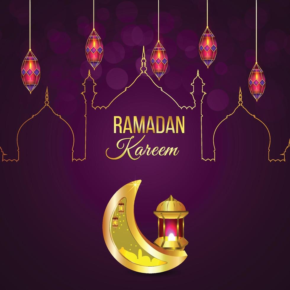 saudações islâmicas ramadan kareem cartão comemorativo vetor