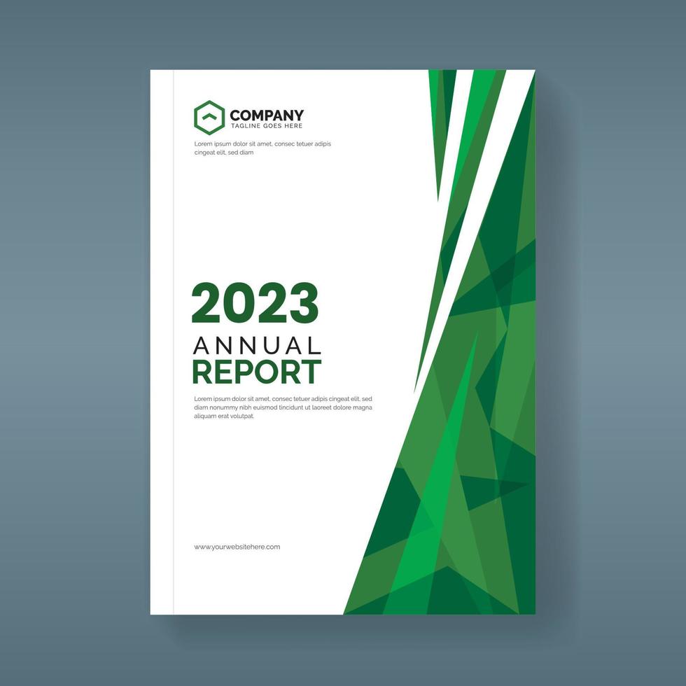 anual relatório modelo com abstrato verde geométrico formas vetor