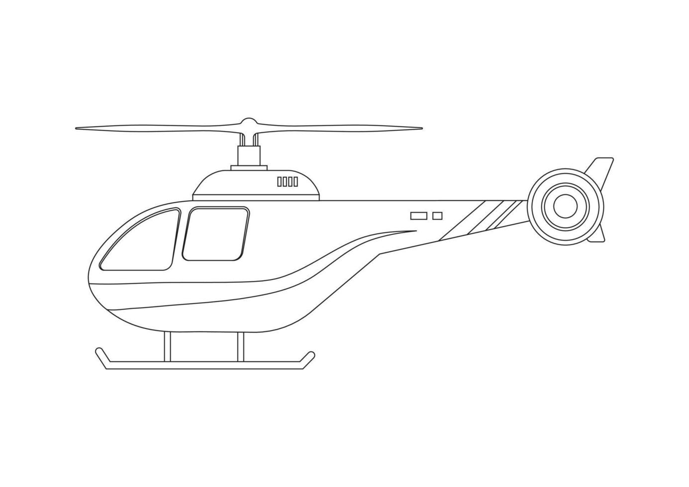 coloração página do helicóptero dentro plano estilo vetor