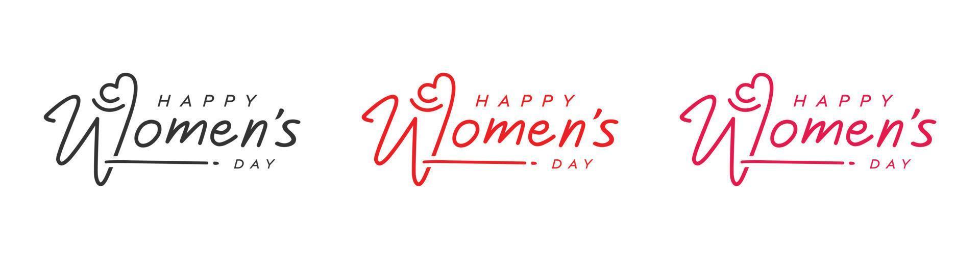 internacional amor para feliz mulheres dia logotipo projeto, adorável marcha 8 feliz mulheres dia vetor logotipo