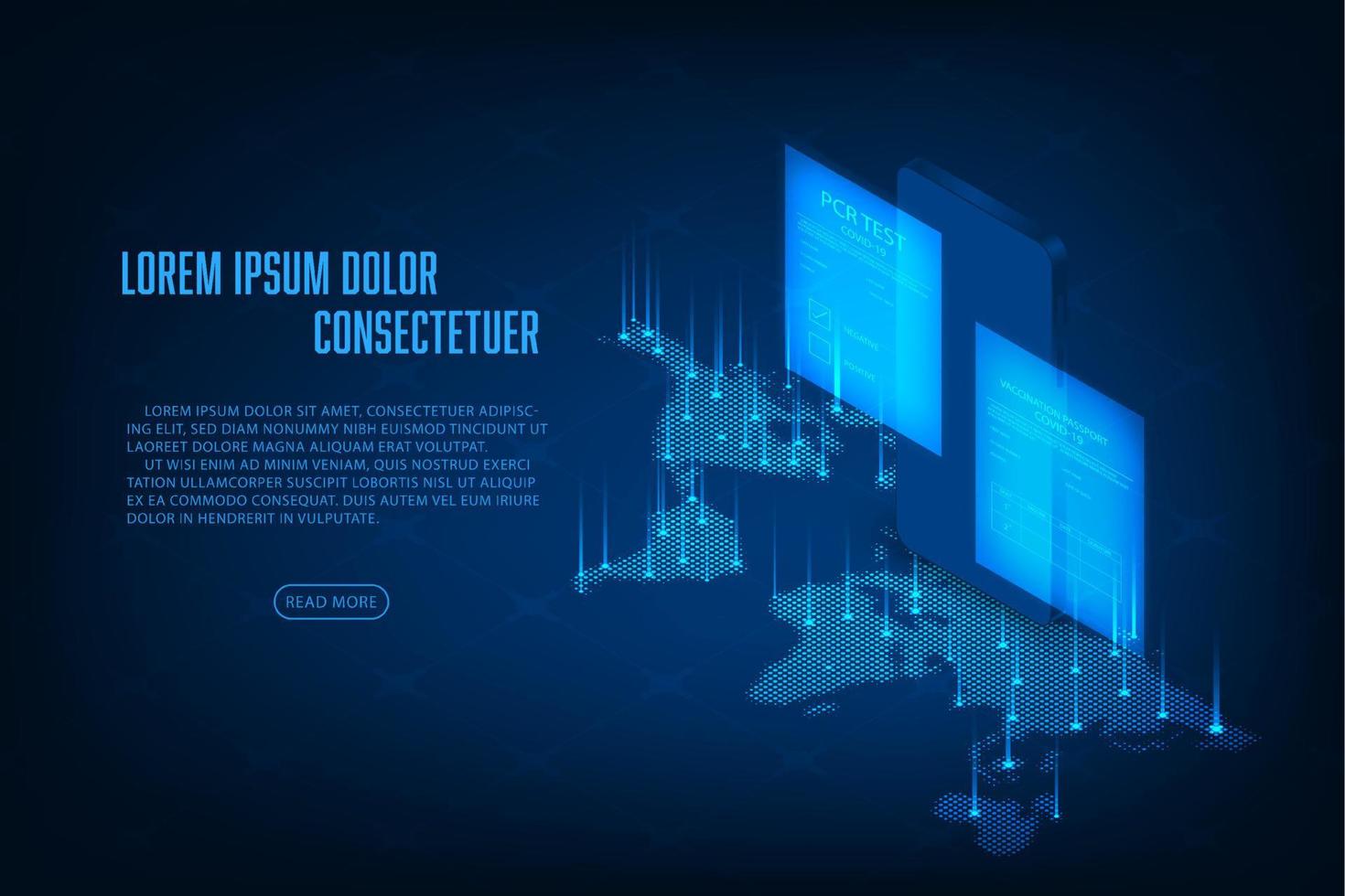 vetor isométrico digital certificado vacina covic-19 conectados coração passaporte conceito.