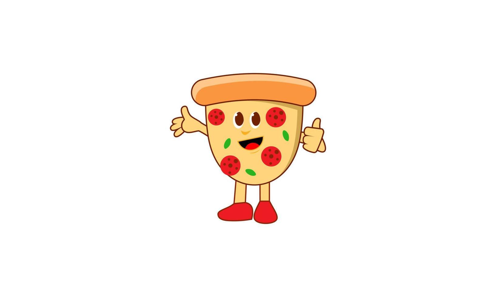 pizza dentro retro desenho animado estilo ilustração vetor