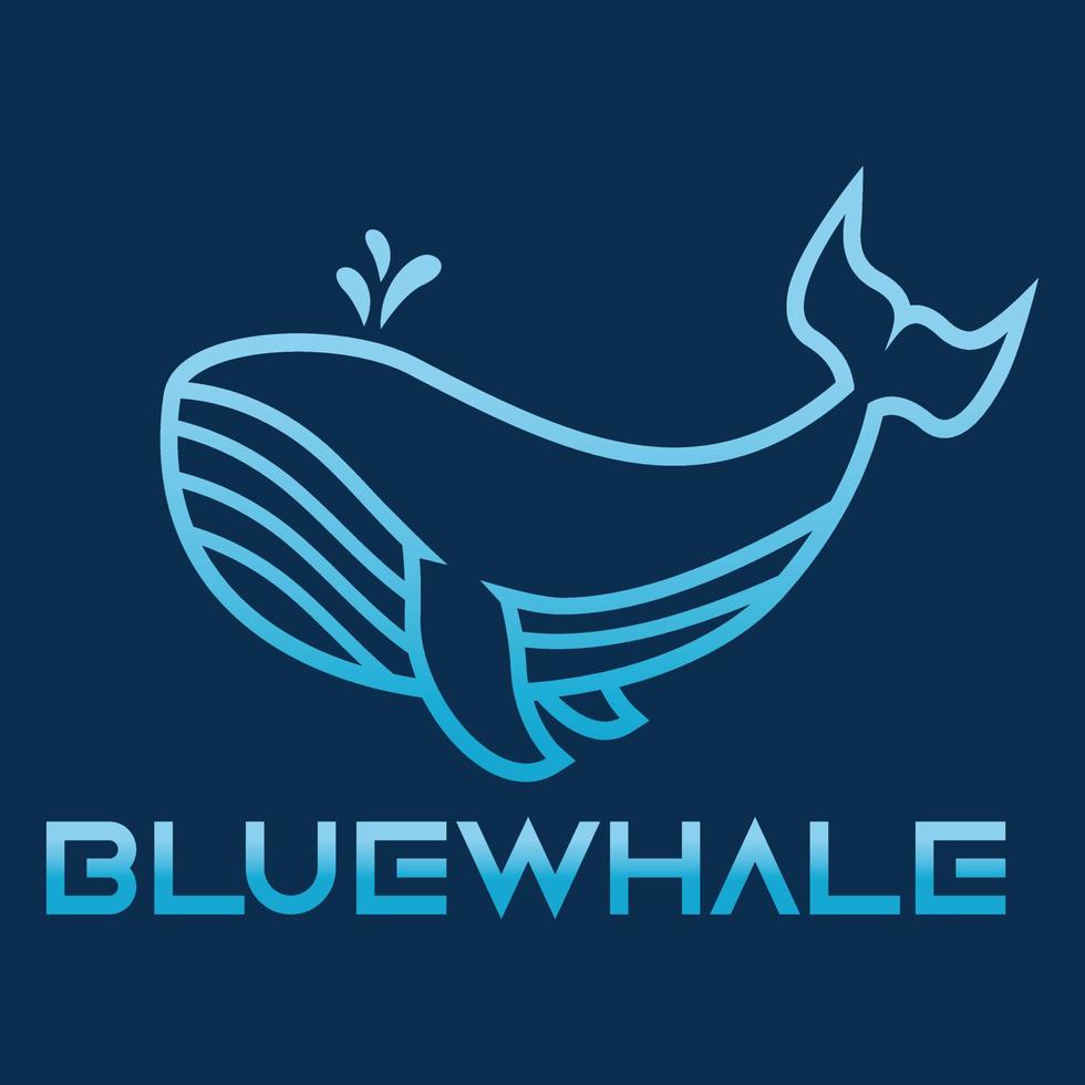 moderno simples minimalista baleia mascote logotipo Projeto vetor com moderno ilustração conceito estilo para distintivo, emblema e camiseta impressão. moderno esboço baleia logotipo desenho animado ilustração.