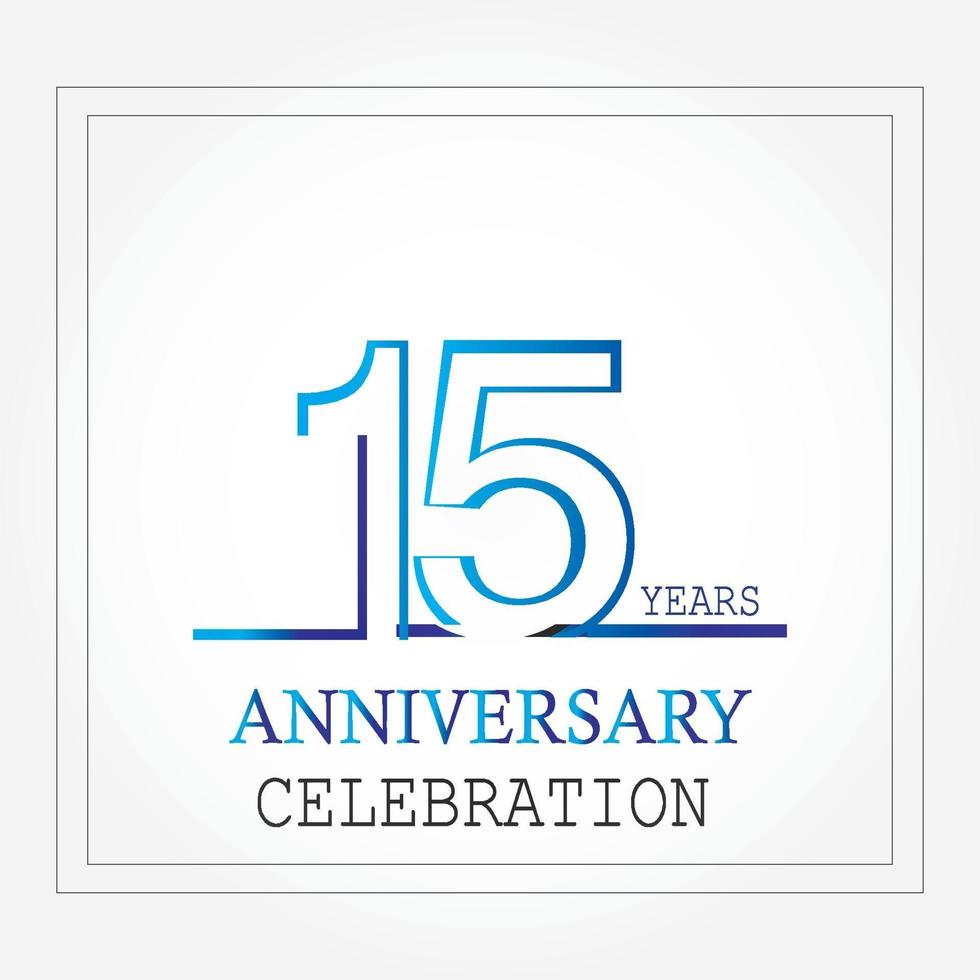 logotipo de aniversário de anos com linha única branco azul para comemoração vetor