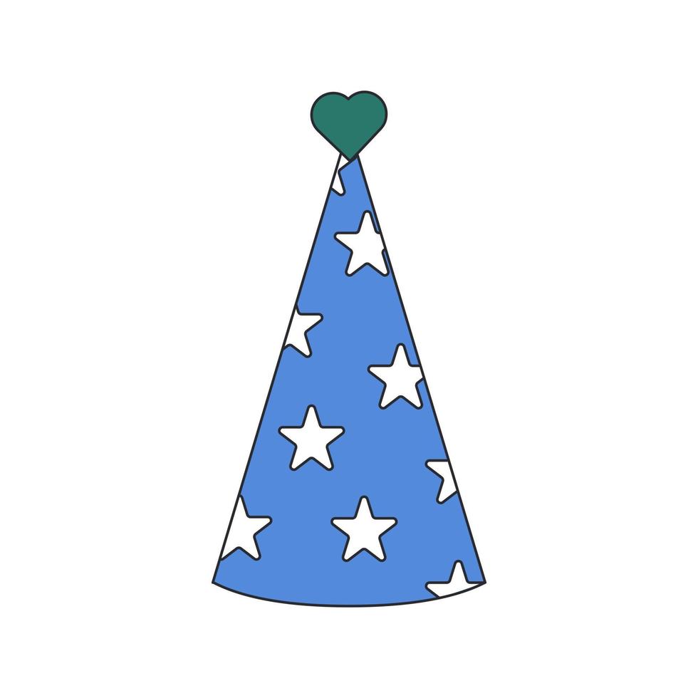 aniversário boné é azul com estrelas. aniversário festa chapéu. vetor isolado ilustração.