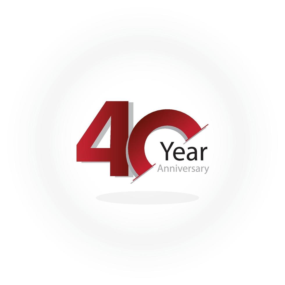 Ilustração de design de modelo de vetor de logotipo de aniversário de 40 anos
