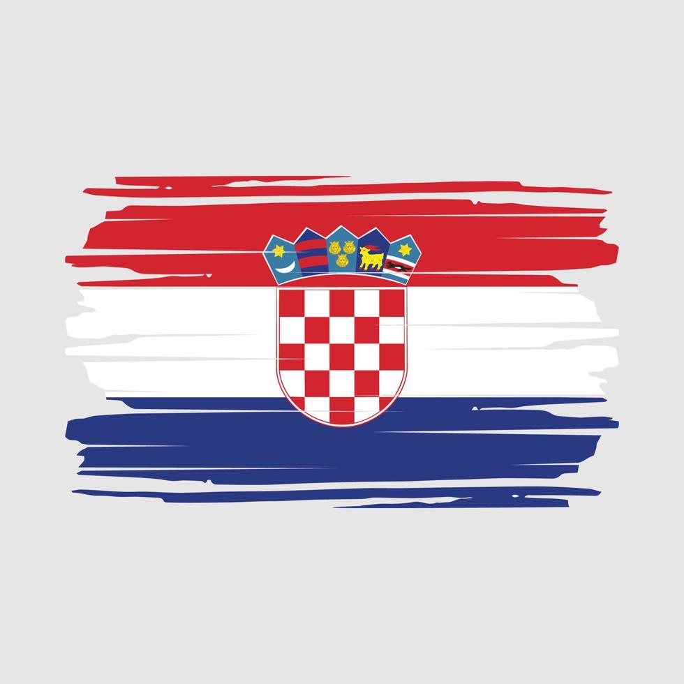 vetor de pincel de bandeira da croácia
