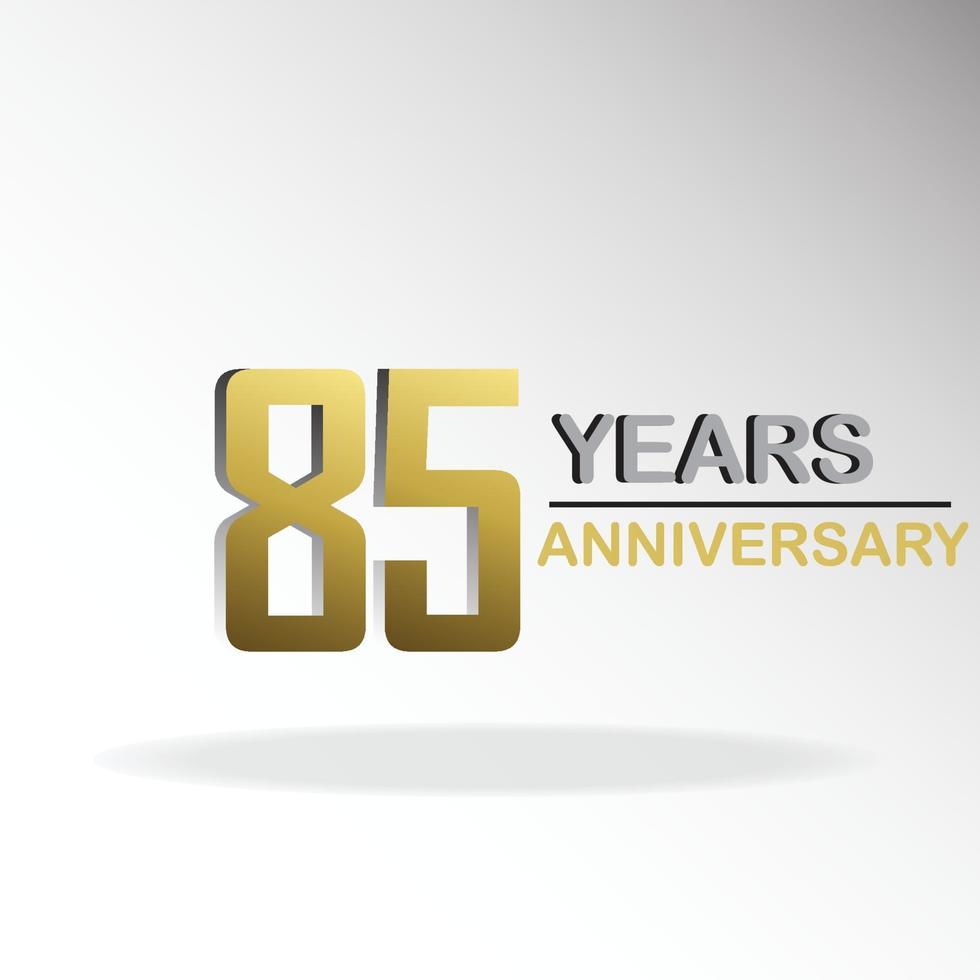 ano aniversário logotipo vetor modelo design ilustração ouro e branco