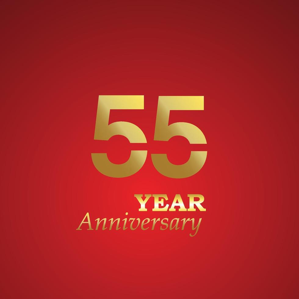 aniversário logotipo vetor modelo design ilustração ouro e vermelho