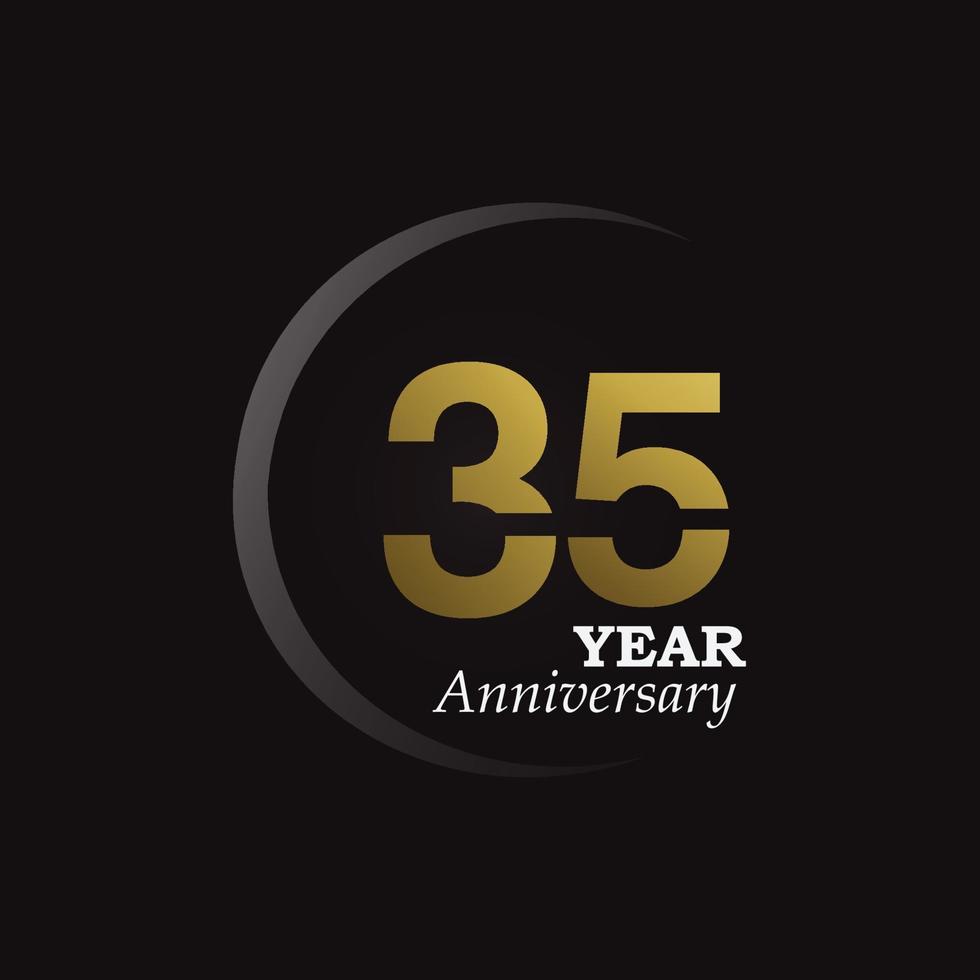 aniversário logotipo vetor modelo design ilustração ouro e preto