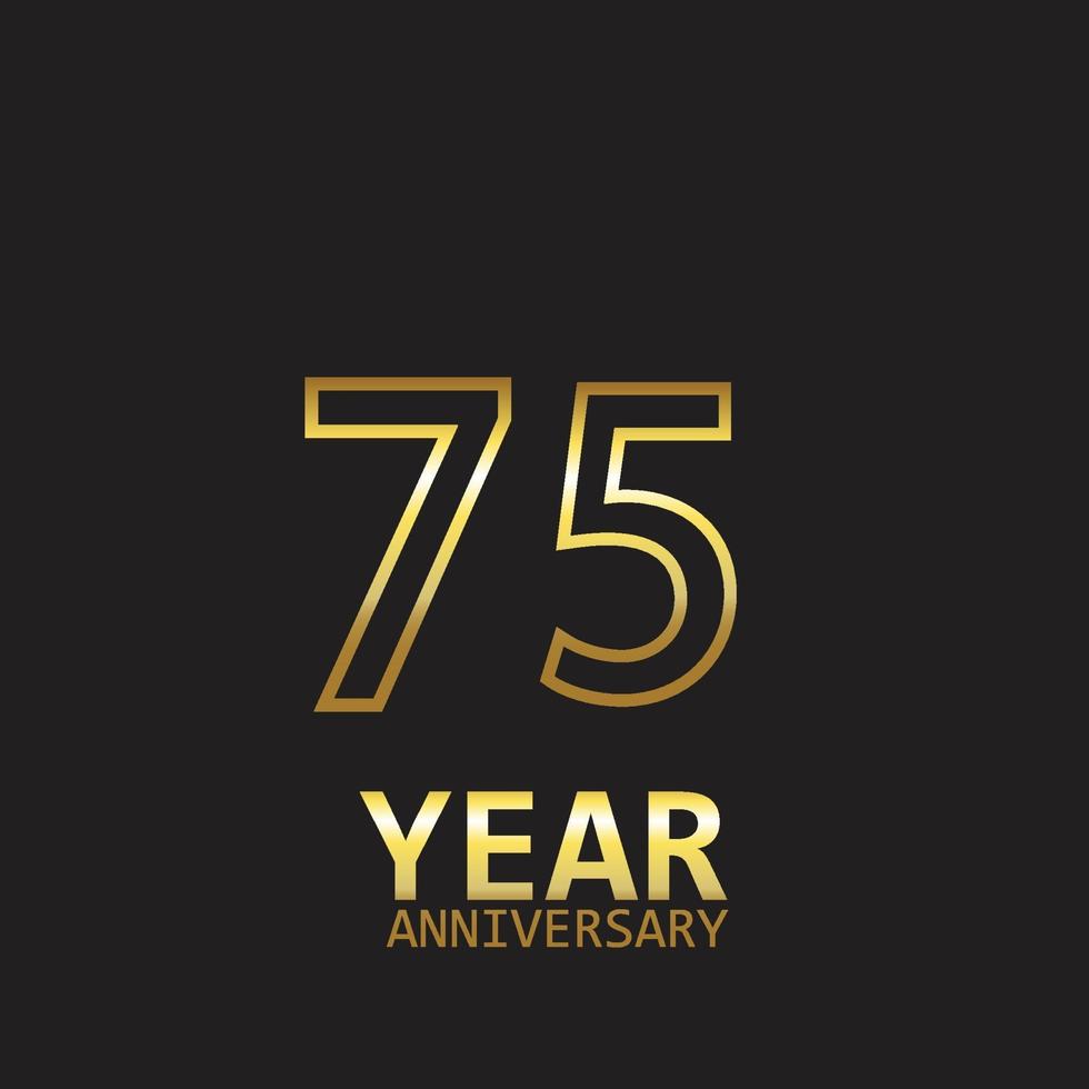 aniversário logotipo vetor modelo design ilustração ouro e preto
