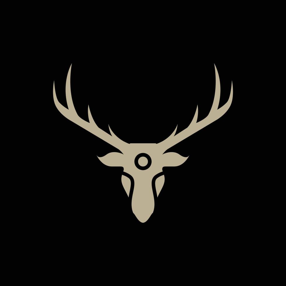 animal cabeça veado chifrudo animais selvagens savana plano moderno logotipo Projeto vetor