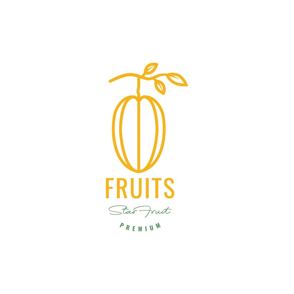 amarelo Estrela fruta fresco doce linha mínimo logotipo Projeto ícone vetor ilustração