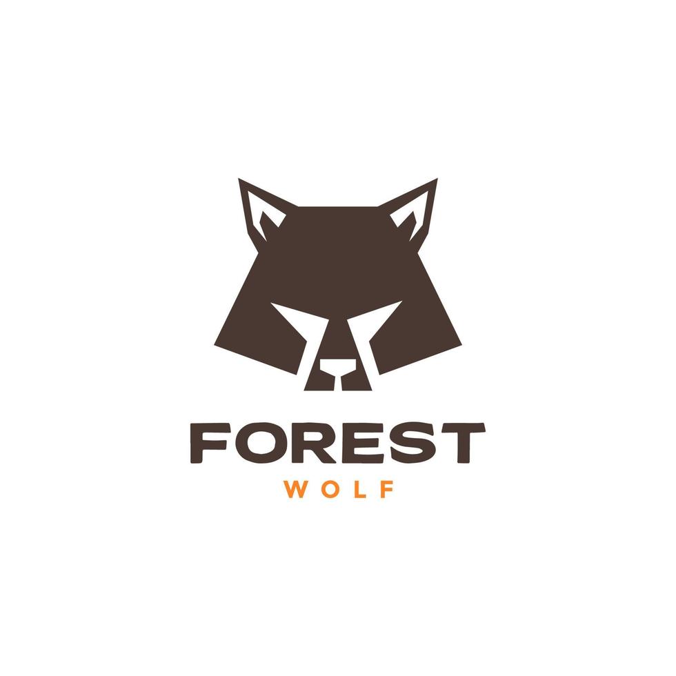 animal floresta fera carnívoro cabeça Lobo poligonal plano moderno logotipo Projeto vetor ícone