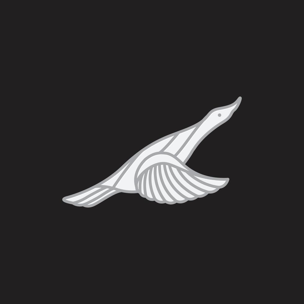 animal pássaro Ganso cisne colori geométrico logotipo Projeto vetor