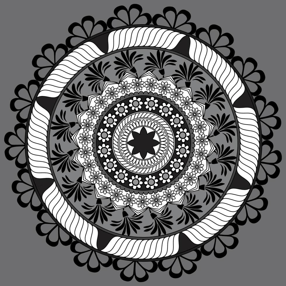 padrão floral circular em forma de mandala, ornamento decorativo em estilo oriental, fundo de desenho de mandala ornamental vetor livre