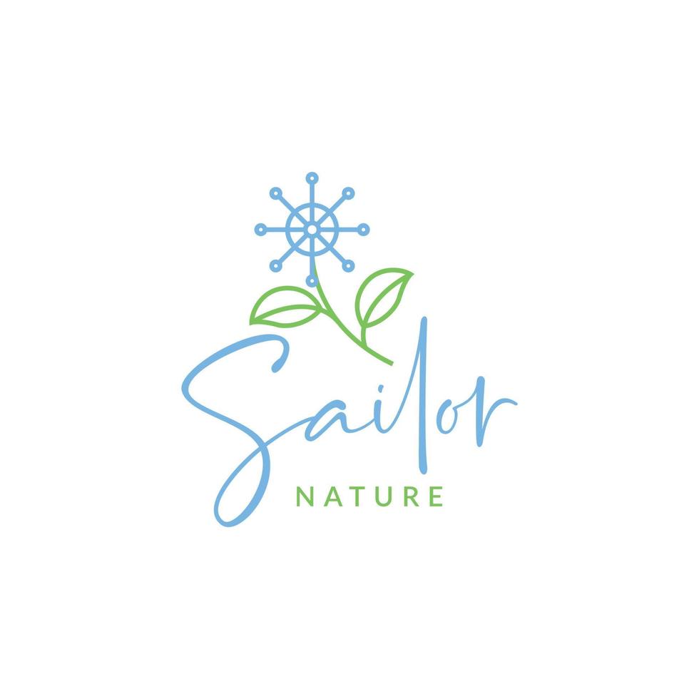 plantar flor marinheiro barco feminino minimalista logotipo Projeto vetor ícone ilustração