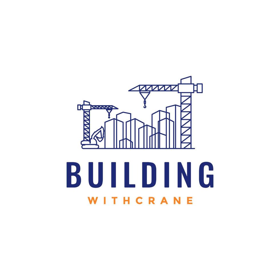 peso equipamento guindaste construção construção companhia indústria arranha-céu linha logotipo Projeto vetor ícone