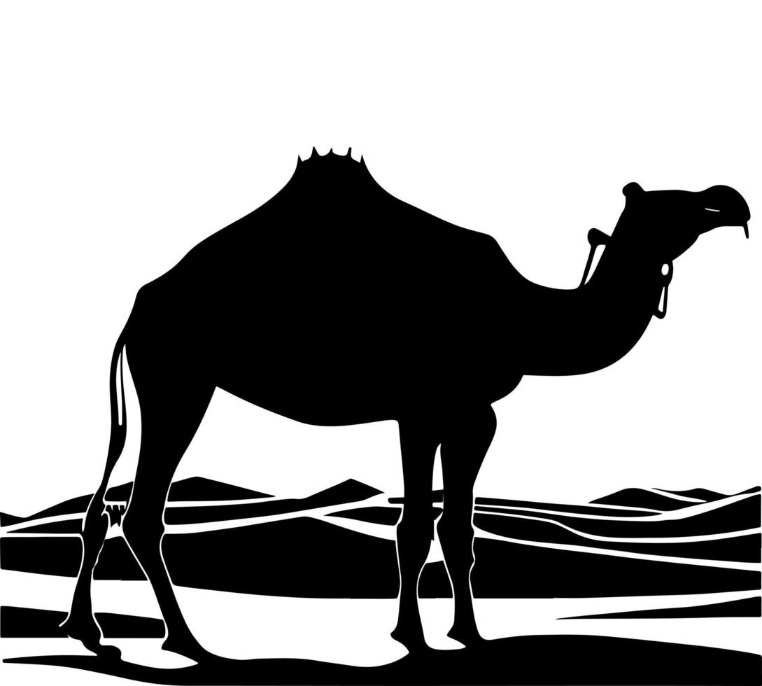 camelo silhueta Preto logotipo animais silhuetas ícones camelo cavaleiros deserto Palma silhueta vetor ilustração