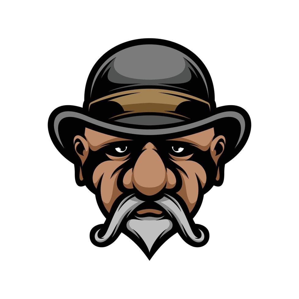 velho homem boné mascote logotipo Projeto vetor