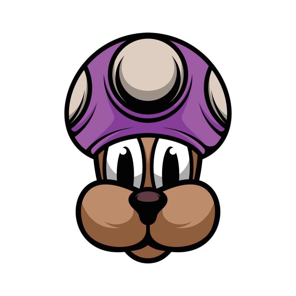 cachorro cogumelo chapéu mascote logotipo Projeto vetor