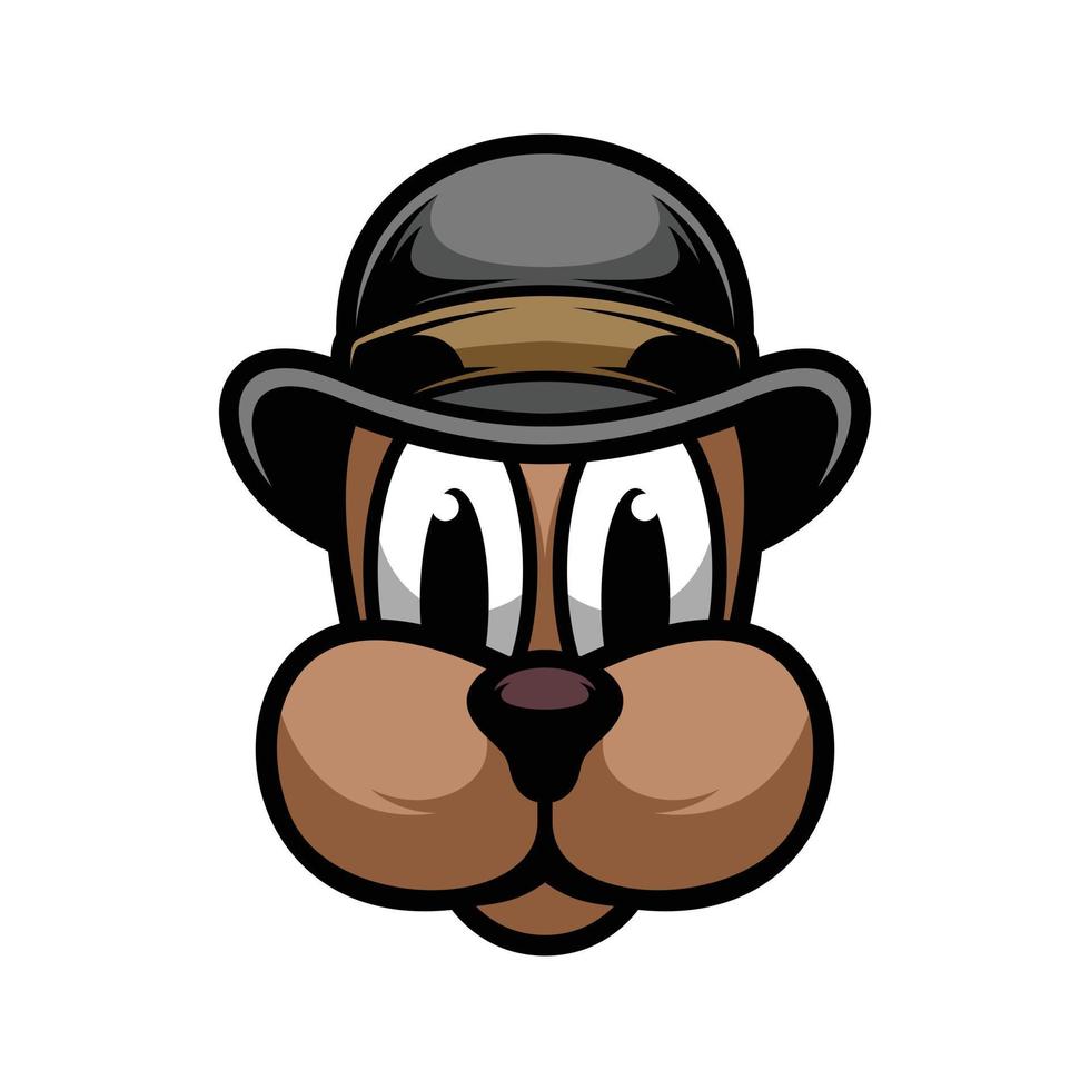 cachorro boné mascote logotipo Projeto vetor