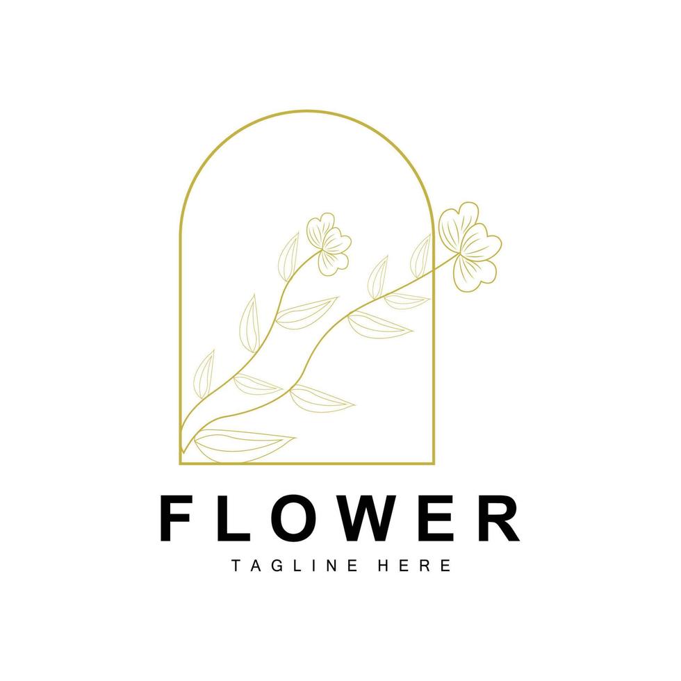 floral logotipo, folhas e flores botânico jardim vetor, floral Projeto do vida vetor