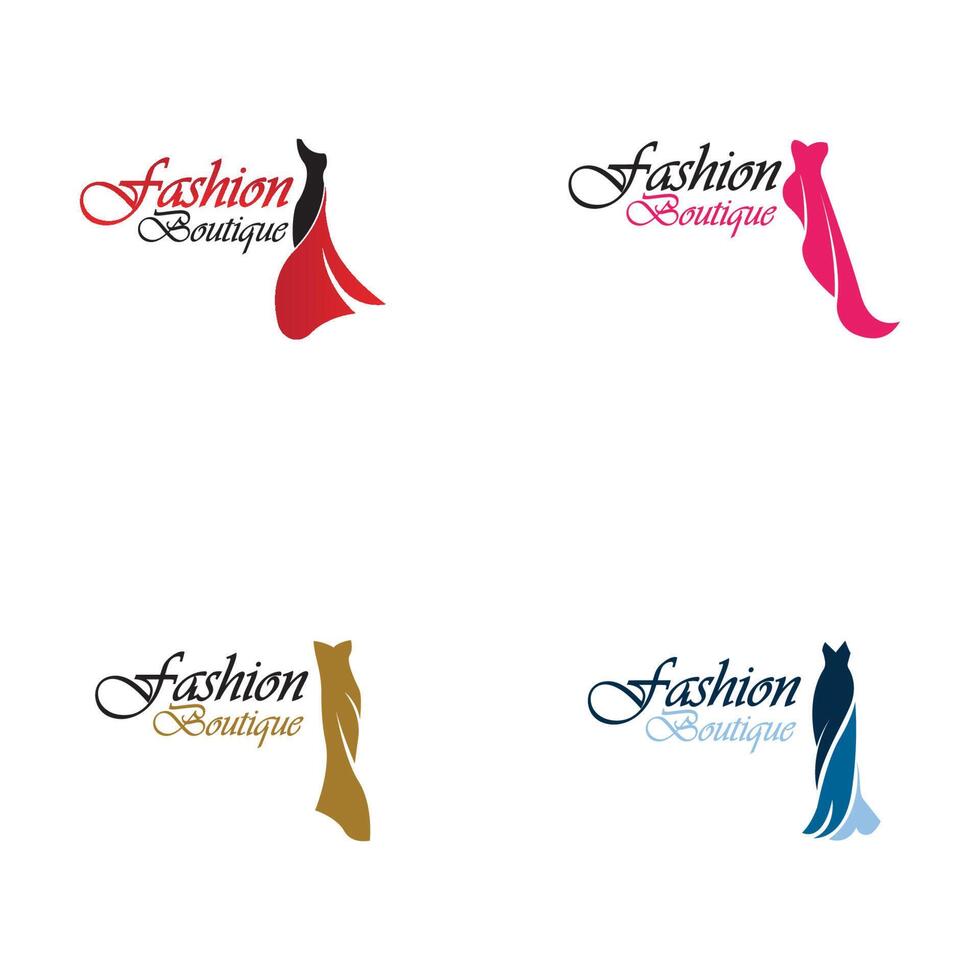 lindo vestir mulher logotipo simples criativo para boutique moda fazer compras logotipo vetor