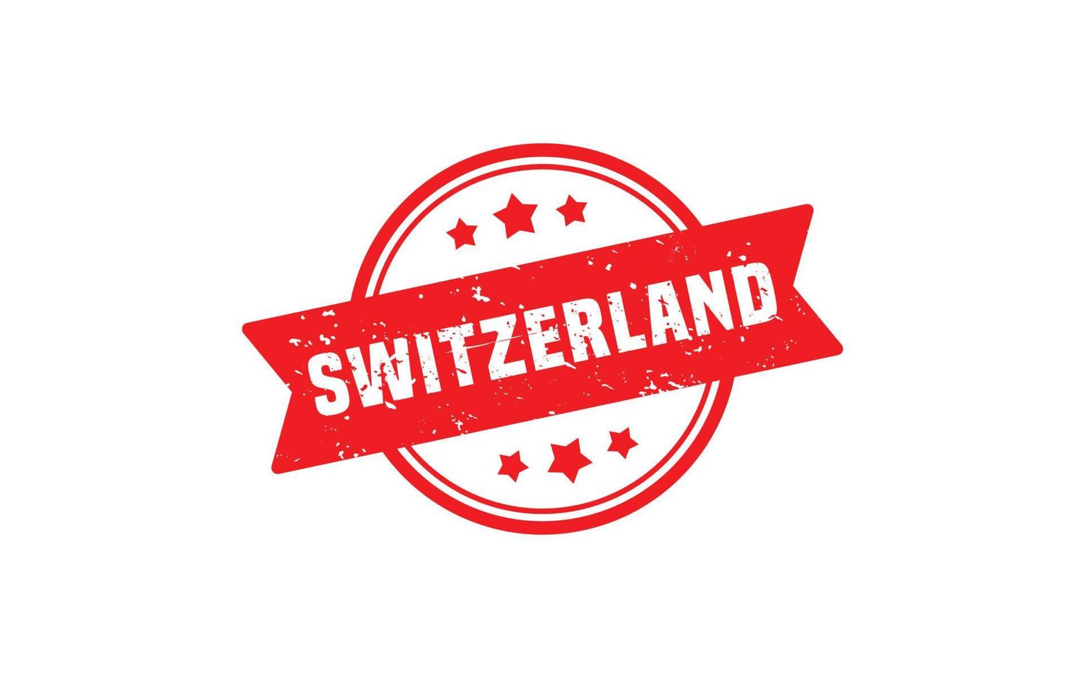 Suíça carimbo borracha com grunge estilo em branco fundo vetor