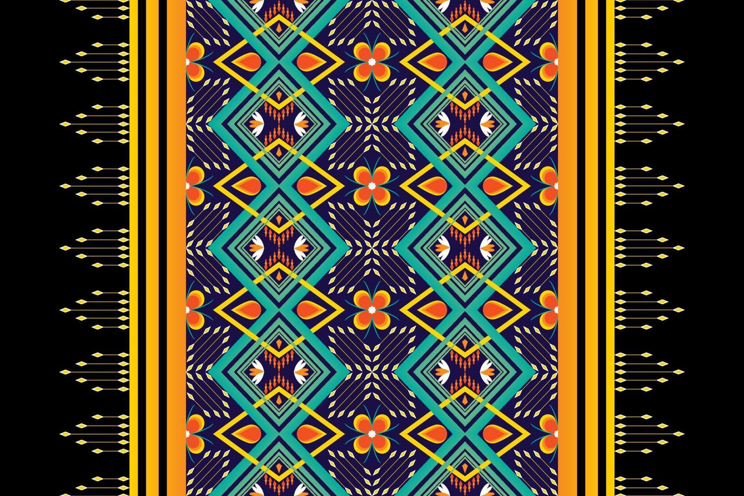 design de padrão étnico geométrico colorido sem costura para papel de parede, fundo, tecido, cortina, tapete, roupas e embrulho. vetor